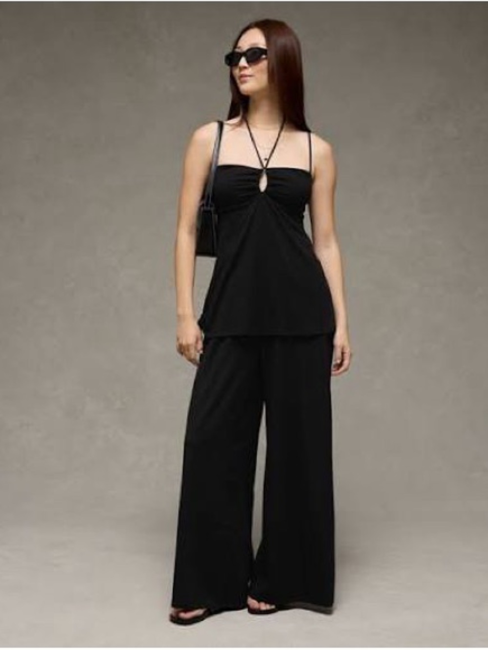 American Eagle Knit 2-in-1 Jumpsuit Black in Size XXL